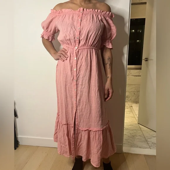 Zara | Dresses | Nwt Zara Rose Pink Linen Summer Dress | Poshmark